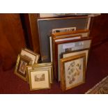 A miscellaneous collection of prints depicting various scenes all framed and glazed