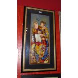 A glazed and framed limited edition print signed L. Dorit Surrealist study of musicians
