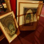 A set of four glazed and framed Edward Sharland etching cathedral interior scenes