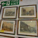 A set of four framed colour lithographs by Thomas Picken of London scenes after George Sidney