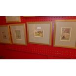 A collection of colour prints of nursery tables framed and glazed