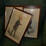 A set of Vanity Fair prints framed and glazed