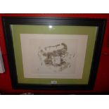 A Joan Miro lithgraphic print 'Trace Sur L'Eau Suite' glazed and framed