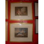 A pair of signed mezzotints dated 1917 by Will Henderson in ribbon crest gilt frames, both of a lady