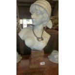 An Art Deco style porcelain bust of a lady