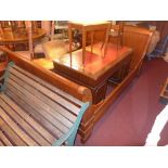 A French cherrywood king size sleigh bed with side rails