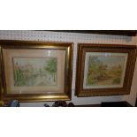 A C20th watercolour of Bruges, signed A Grabeel, together with another, signed indistinctly, both in