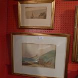 A late C19th watercolour coastal scene, signed and dated Syd Newcombe 1894, together with a