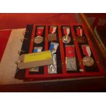 An album of early 1970's Swiss medals on ribbons by Paul Kramer some loose