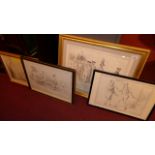 A set of four C19th satirical sketches by John Doyle (known as HB) published London 1834