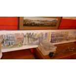 A pair of panoramic colour prints Venetian studies framed and glazed