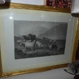 A pair of gilt framed C19th monochrome engravings of Scotish Highlands by Samuel Clark published