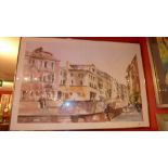 A colour print Venetian study framed and glazed