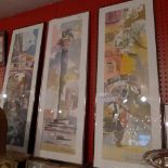 A set of four Venetian colour prints architectural studies framed and glazed