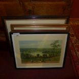 A set of six framed colour lithographs by Thomas Picken of scenes in and around London including