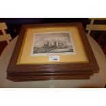 A large collection of framed and glazed antique engravings including set of four Islington