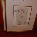 A set of six glazed and framed prints 'When Susan's...' in gilt frames