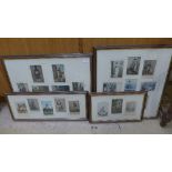 A collection of early C20th framed Indian postcards