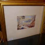 A watercolour abstract study within a gilt frame