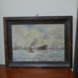 A pair of oils on board maritime pictures both monographed,