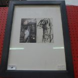 A limited edition print of nudes in ebonised frame,
