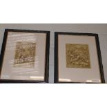 A pair of old masters sepia prints of classical scenes
