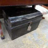 An early C20th twin handled military chest,
