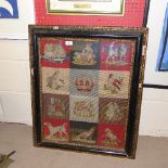 A Victorian framed tapestry celebrating Queen