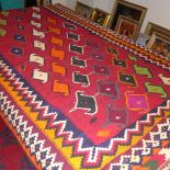 A fine South West Persian Qashgai Kilim repeating geometrical border W 135 L 235 cm