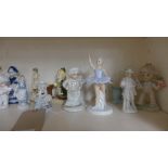 A collection of ceramic figurines
