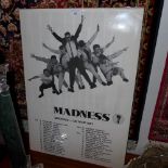 An original unframed Madness tour poster for their 1981 UK tour