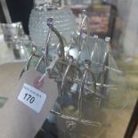 A pair of silver plated wishbone toast racks