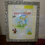 A framed and glazed colour print entitled "Bobby Bears Annual" depicting a bear and friends playing