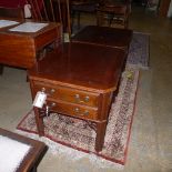 A pair of mahogany angular bedside chests with two single drawers