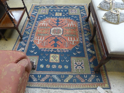 A handwoven Turkish carpet,