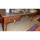 A C19th fruitwood farmhouse table,