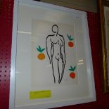 Henri Matisse original lithograph titled Nudo with oranges 1954