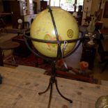 A terrestrial globe on stand