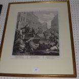 A C19th William Hogarth print 'Second Stage of Cruelty' glazed and framed