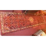 An extremely fine North West Persian Malayer runner, 300cm x 90cm, central pole medallion with