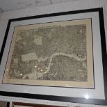 A framed 'New Map Of Central London 1892'  W H Allen & Co Ltd