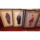 A set of six framed lithographs of Arab women of the Holy Land in their different tribal dresses