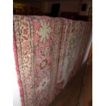 A hand knotted Turkish Kayseri prayer rug the cream ground with stylised decoration