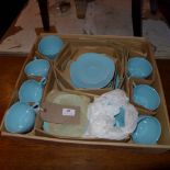 A Midwinter blue tea set in original box