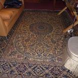 An extremely fine central Persian part silk Nain carpet 330cm x 245cm, central pendant medallion