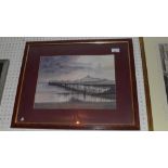 A watercolour by Pamela Wilding 'West Pier Brighton' and a photograph of Holland