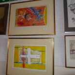 A pair of Polish school lithographs still life signed in pencil,