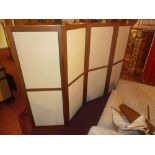 A Victorian mahogany four fold screen