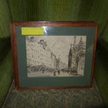 A set of four watercolours of European city scenes (4)