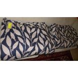 A pair of good quality heavy fleece lined curtains with integral metal hanging rings,